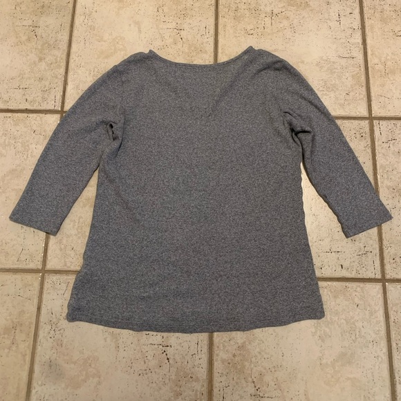 Segments Grey 3/4 Sleeve V-Neck Tunic Top - 100% Cotton M/M - Picture 5 of 6